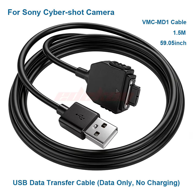Sony USB-Kabel VMC-MD1 in Schwarz für Cyber-shot DSC-P100, P200, G1, M2, F88, T2, T30, T100, TX1, N2, H9, H10, W35, W70, W100, W150 Kameras - Bild 7