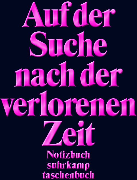 Notizbuch Auf der Suche nach der verlorenen Zeit vom Suhrkamp Verlag in Schwarz, Format A6 (Breite: 14,8 cm, Höhe: 16,0 cm) - Bild 1