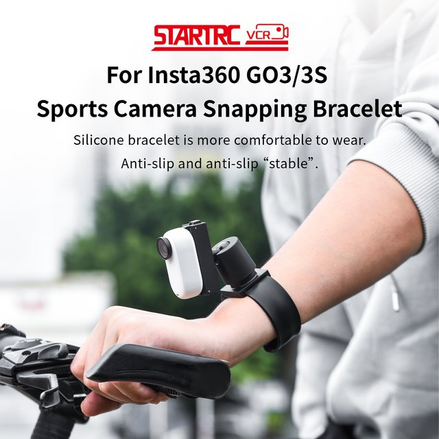 STARTRC Magnetische Action-Kamera-Halterung für Insta360 GO3 und GO3S in Schwarz mit Handmontage, Schnellverschluss und 360 Grad Rotation - Bild 1