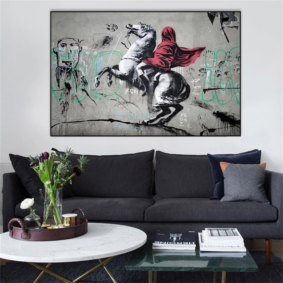 Banksy Pop-Art Leinwandgemälde Schmetterling Gehirne Mädchen Multicolor B: 21 cm, H: 30 cm - Bild 1