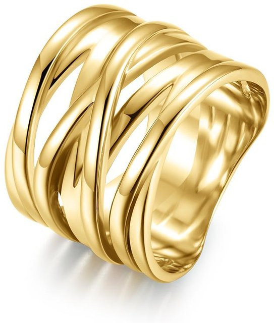 YIRAN Ring Edelstahl, dreifarbiger Farbverlauf, Damen, Größe 9 - Bild 1