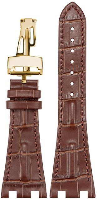 Uhrenarmband Rindsleder, Faltschließe, konvex, 28x18mm, brown, Unisex - Bild 1