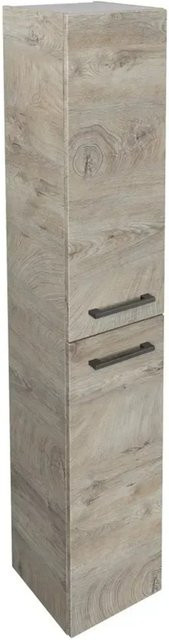 Fackelmann Bad-Hochschrank Oxford Eiche Natur mit 2 Türen und Soft-Close-Funktion, B/T/H: 30 x 31,8 x 162 cm - Bild 1