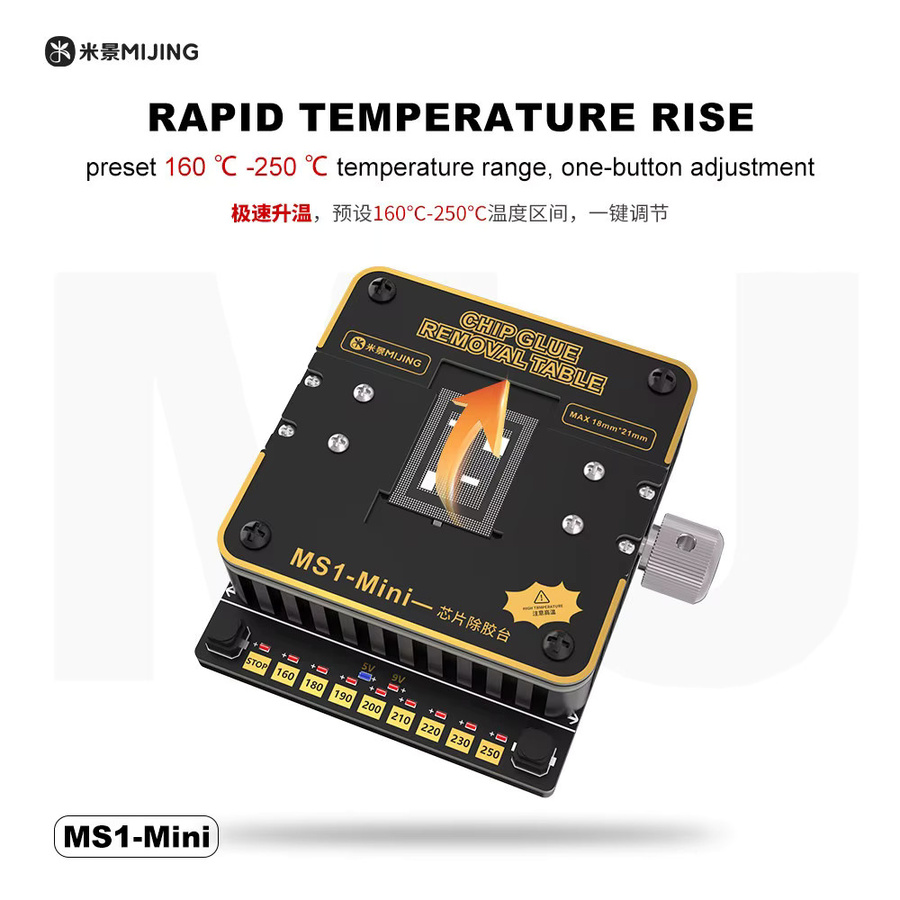 Mijing MS1 Mini IC Chip Kleber Entfernung Plattform und Rework Reparatur Station für Handy Motherboard IC CPU in Schwarz - Bild 2