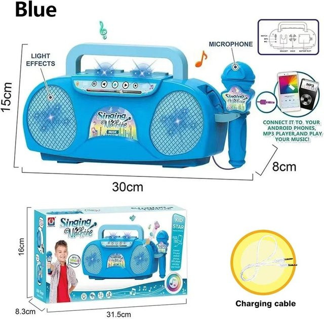 Wucifang Bags Mikrofon-Karaoke-Maschine, blau, ab 3 Jahre - Bild 1