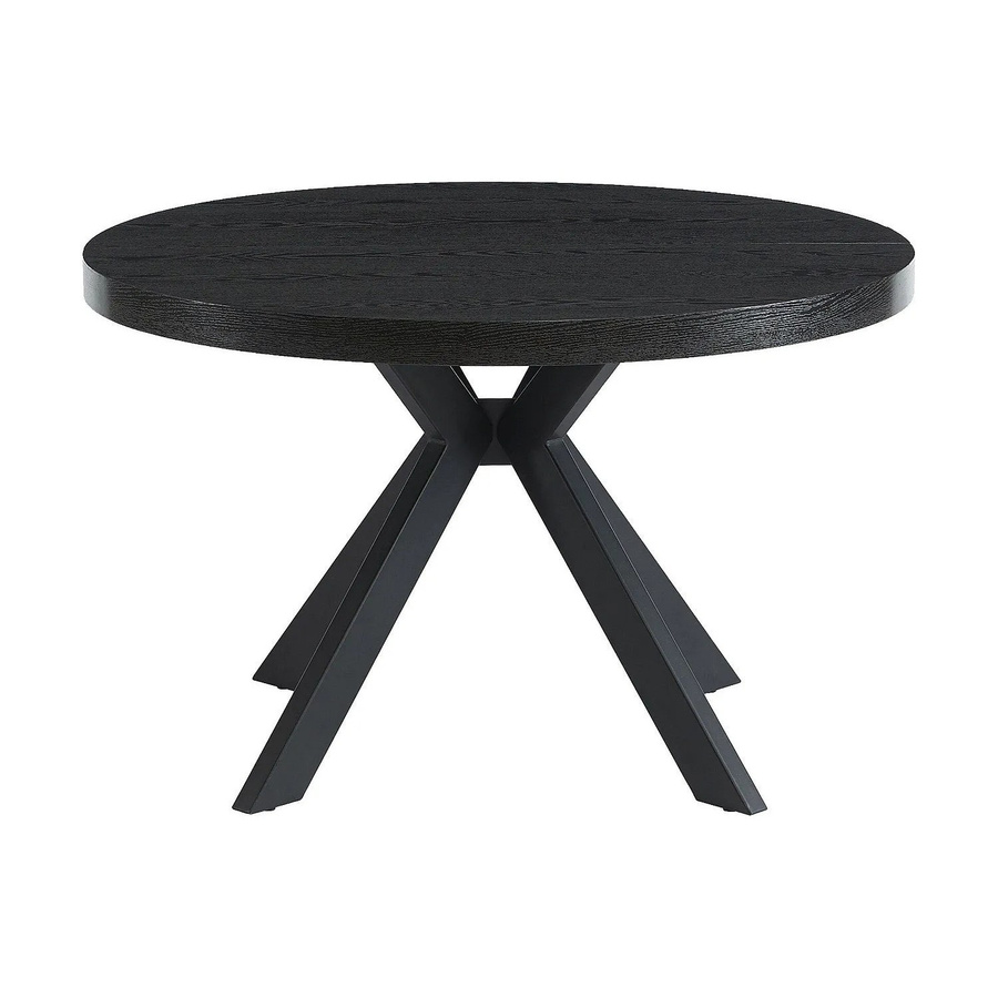 Vente-unique Esstisch Komoni aus MDF und Stahl in Schwarz matt, ausziehbar, B/T/H: 170 x 120 x 76 cm - Bild 2