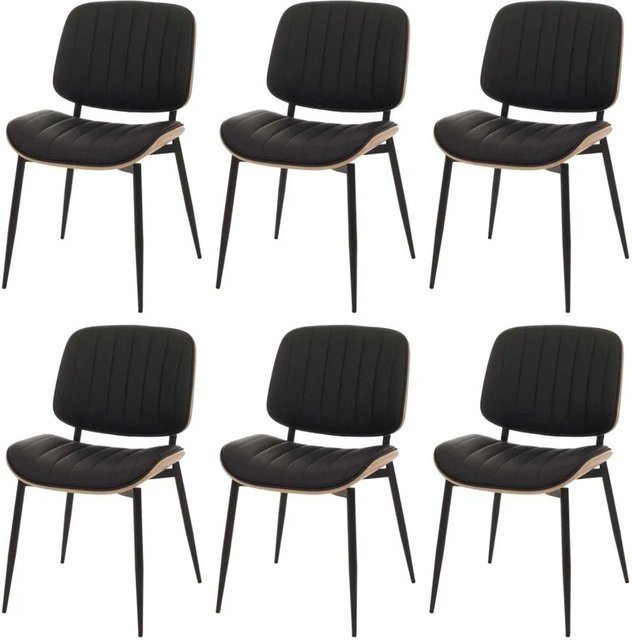 MCW Esszimmerstuhl O44 6er-Set in Natur und Weiß mit Kunstleder und pulverbeschichtetem Stahl im modernen Design - Bild 1
