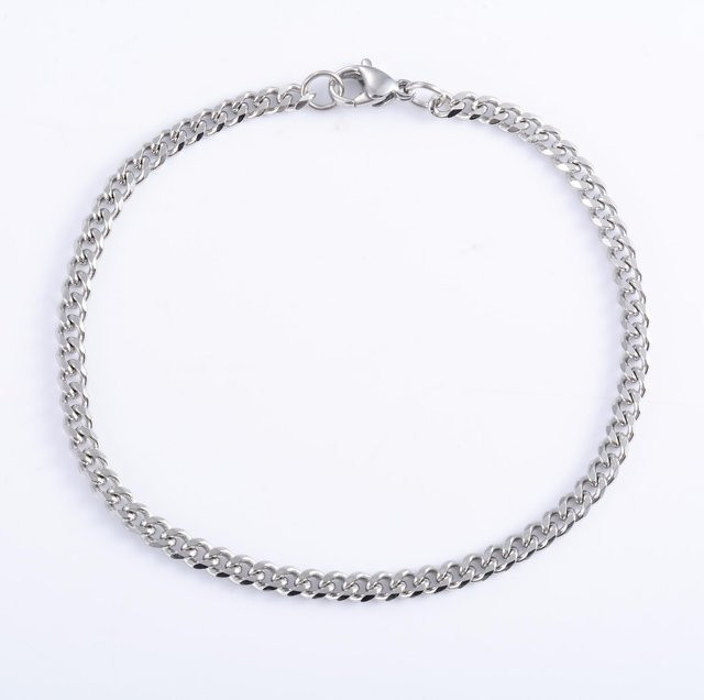 YULIN Armband Miami Cuban Kette, Edelstahl, Silber, Herren, 24cm - Bild 1
