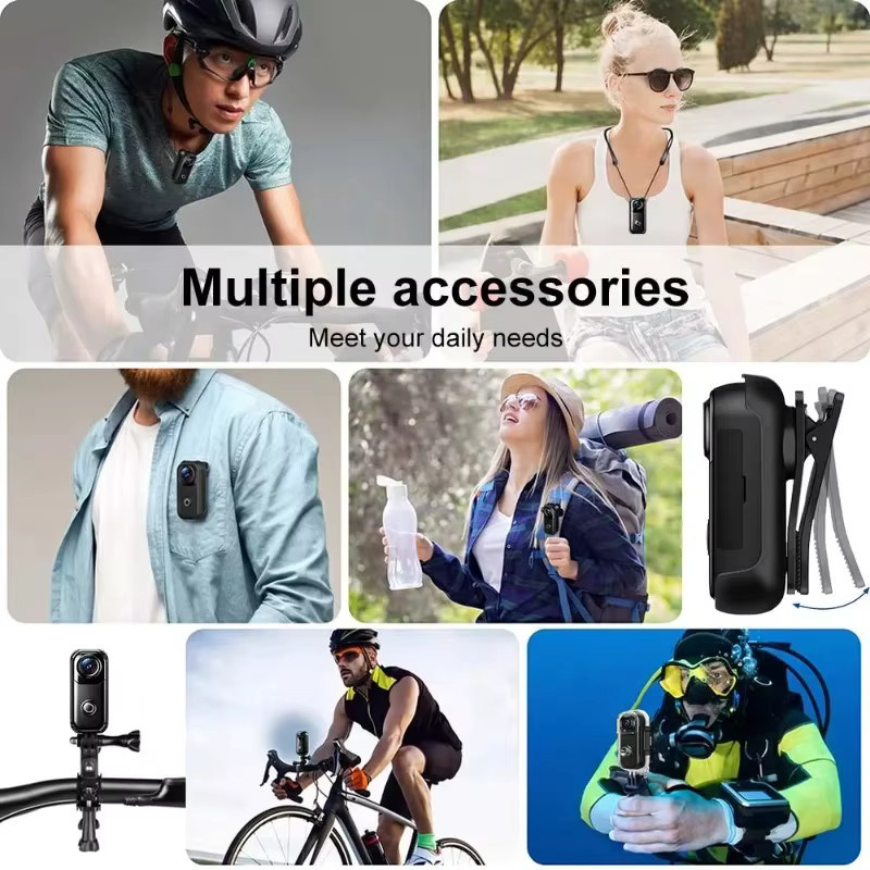 4K Mini Action-Kamera IPX8 tiefwasserdicht in Schwarz für Outdoor-Sport und Tauchen - Bild 6