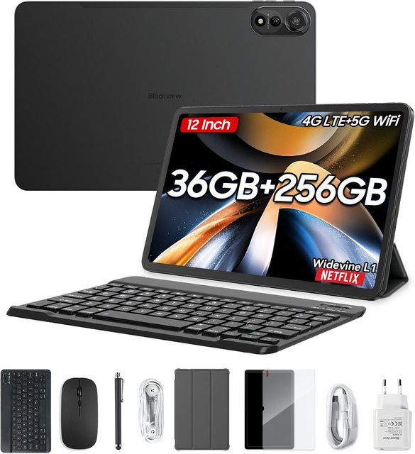 Blackview MEGA 2 Android 15 Tablet mit 12 Zoll Display, 24GB RAM, 256GB ROM und 4G LTE in Grau - Bild 1