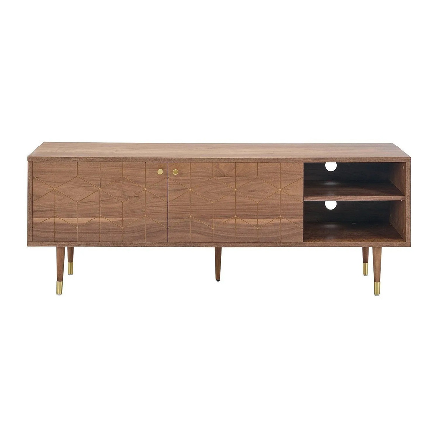Vente-unique TV-Board Parioma im Vintage-Stil, Farbe Naturbraun und Gold, Breite: 150 cm - Bild 2