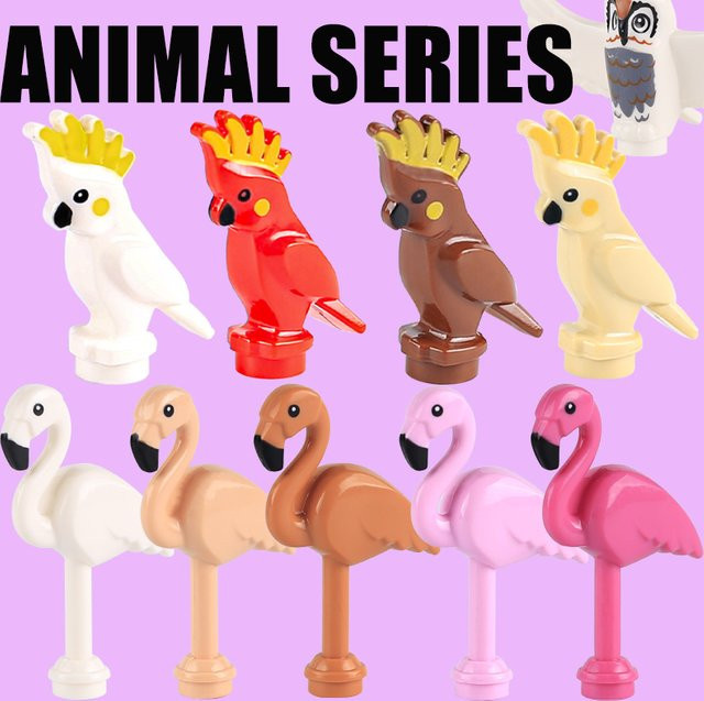 BRICKPANDA Zoo Haustier Flamingo Eule Papagei Bauernhof, Bausteine, Zubehör - Bild 1