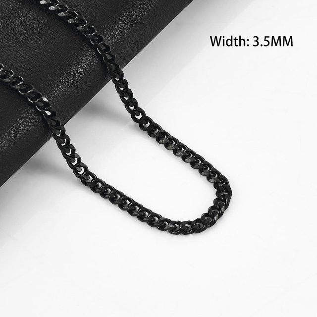 Halskette Edelstahl, Schwarz, 55cm, Unisex - Bild 1