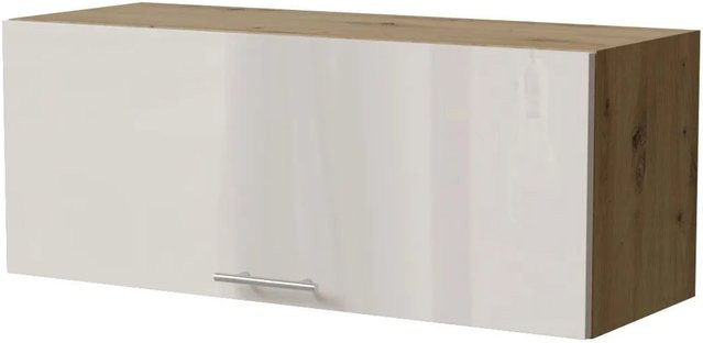 Feldmann-Wohnen Klapphängeschrank Brerra W4B/90 in Eiche Artisan und RAL 9001 Creme Hochglanz mit Blum Aventos Klappenbeschlag, B/T/H: 90 x 32,5 x 36 cm - Bild 1