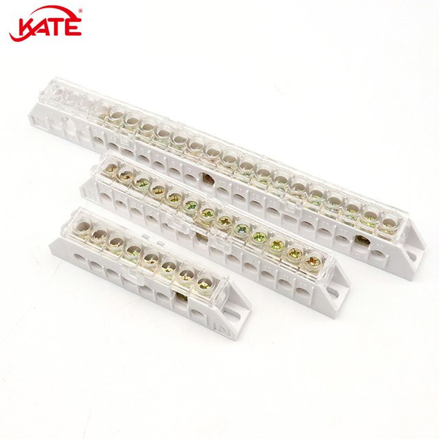 KATE DIN-Schienenklemmenblock aus Messing mit 8/12/18 Löchern, elektrischer Steckverbinder und Brückenklemme, Maße: 6,5 x 9 mm - Bild 1
