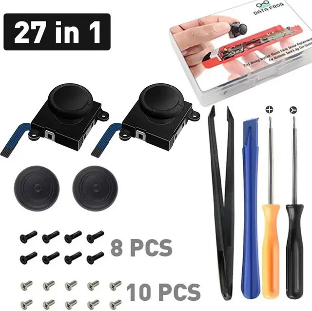 Ersatz 3D Analog Joystick Thumb-Stick für Nintendo Switch und Switch Lite Joy-Con Controller in Blau und Schwarz - Bild 1