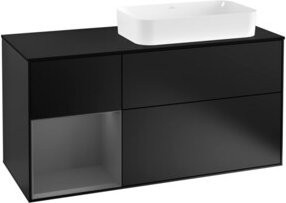 V&B Waschtischunterschrank Finion mit Wandbeleuchtung, Blau lackiert, Breite: 120 cm, Tiefe: 50,1 cm, Höhe: 50,1 cm - Bild 1
