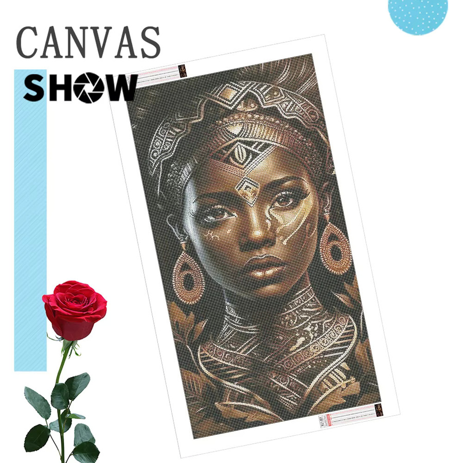 AZQSD Diamantmalerei Porträt Afrikanisch Indisch 5D DIY Mosaik Wanddekoration, B/H: 30 x 40 cm - Bild 2