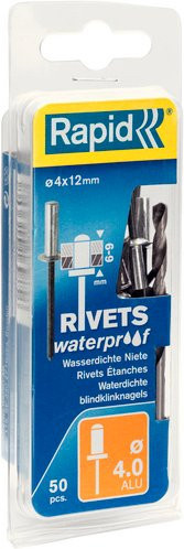Rapid Blindniete aus Aluminium in Silber, Ø 4,0 mm x 12,0 mm, 50 Stück - Bild 1