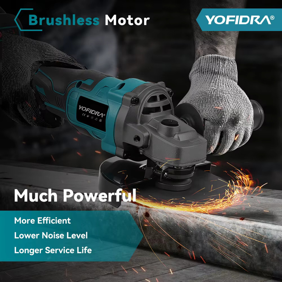 YOFIDRA bürstenloser Winkelschleifer 125 mm mit M14 Spindel, 20.000 U/min, 21 V Akku-Schleifer kompatibel mit Makita LXT - Bild 2