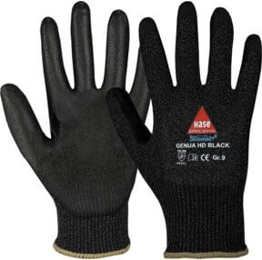 Hase Genua Hd Black Schnittschutzhandschuh aus Sinomac Hybridgarn Farbe Schwarz Größe 10 - Bild 1