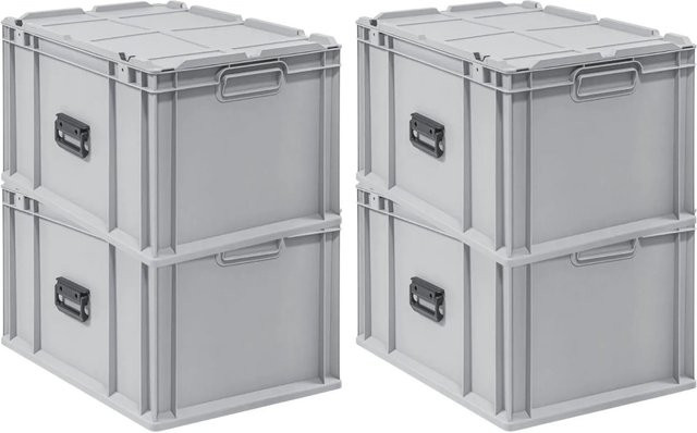 PROREGAL Spar Set 4x Eurobox Nextgen Portable Transportbehälter Grau H x B x T: 33,5 x 40 x 60 cm, 65 Liter - Bild 1
