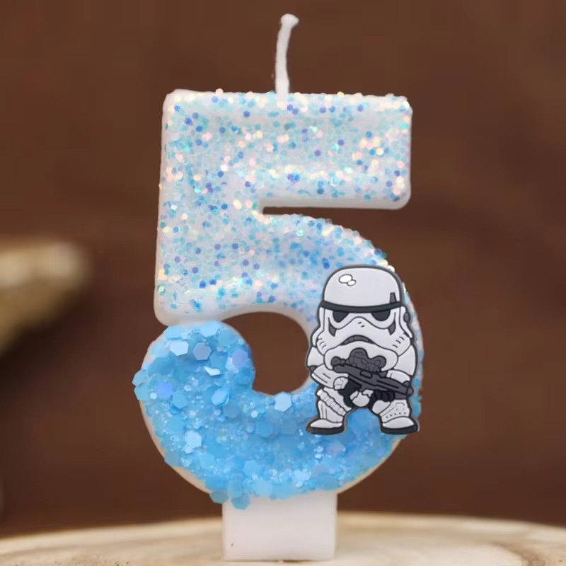 Potdemiel Digitale Kerzen mit Alien Space War Motiv für Kinder Geburtstag Kuchen Dekoration - Bild 2