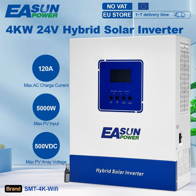 Easun Hybrider Solar Inverter MPPT Off Grid Pure Sine Wave Ladegerät in Weiß - Bild 1