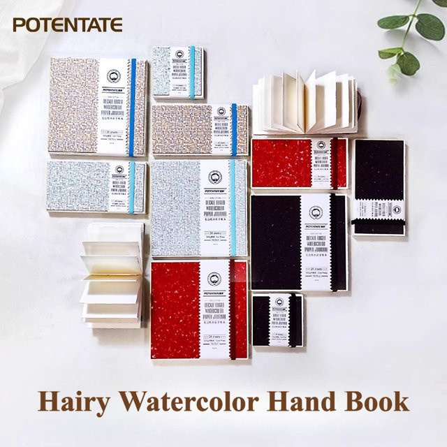 POTENTATE Aquarell-Notizbuch aus Baumwolle mit Fransen, 300 g, Farbe: Rot - Bild 1
