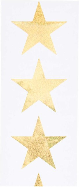 Rico Design Paper Poetry Sticker Sterne in Gold-Holographisch, Durchmesser: 5 cm, 120 Stück auf der Rolle - Bild 1