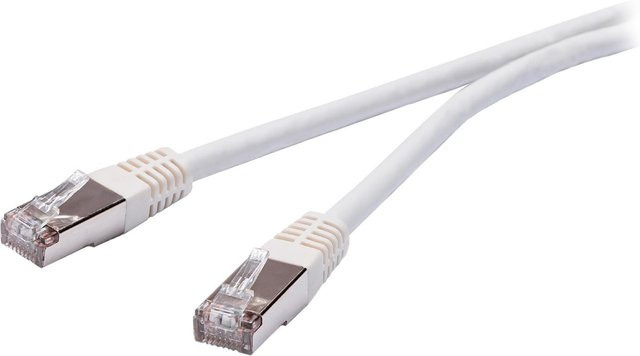 SBS Cat 5e Ethernet LAN Netzwerkkabel mit RJ45-Stecker, Weiß, Länge: 0,25 m - Bild 1