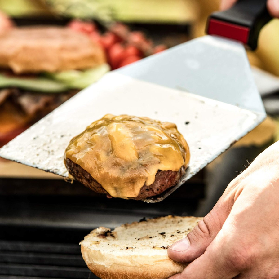 FMprofessional Hamburger- und Pizzawender Presist aus Edelstahl, Silber, B: 14 cm, T: 37 cm - Bild 2