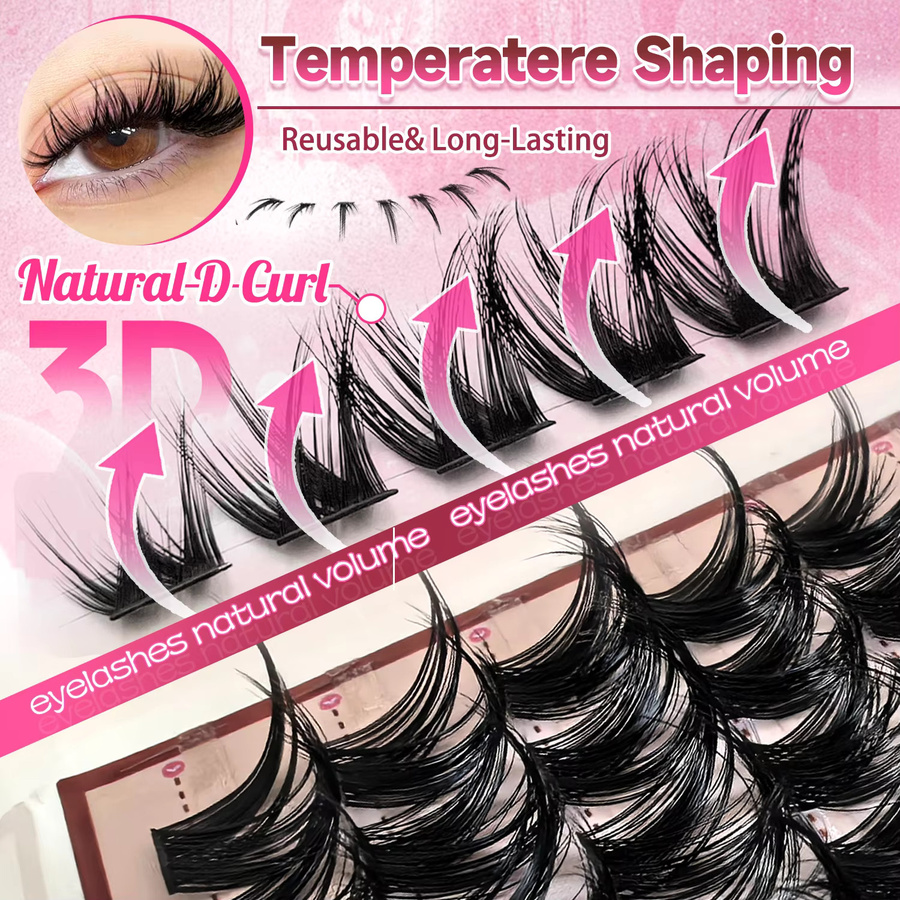 Manga-Style Wimpernbüschel, 160 Stück, Black, Unisex - Bild 3