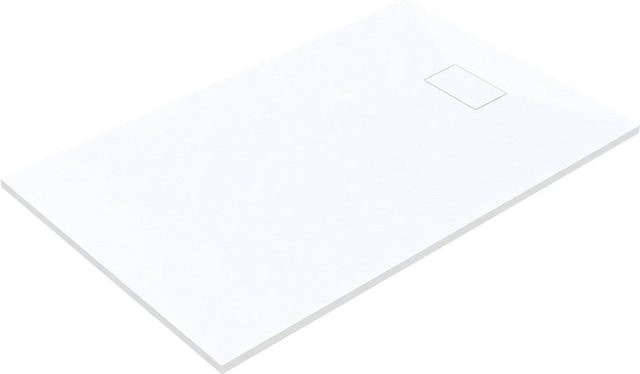 Aquabatos Duschwanne Rechteck Weiß aus SMC Kunststoff in Steinoptik mit Brausetasse und rutschfester Oberfläche B/B/H: 140 x 90 x 3,2 cm - Bild 1