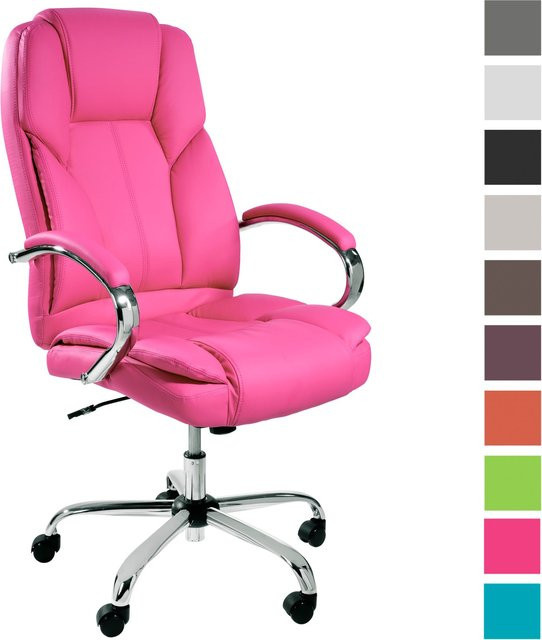 TPFLiving Premium XXL-Bürostuhl DALLAS Executive Chair aus Kunstleder in Rosa, belastbar bis 215 kg - Bild 1