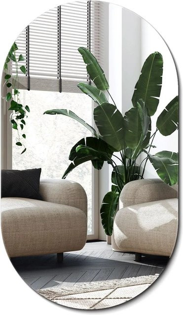 Wallfluent Spiegel Oval Modern ohne Rahmen B: 40 cm, H: 70 cm - Bild 1