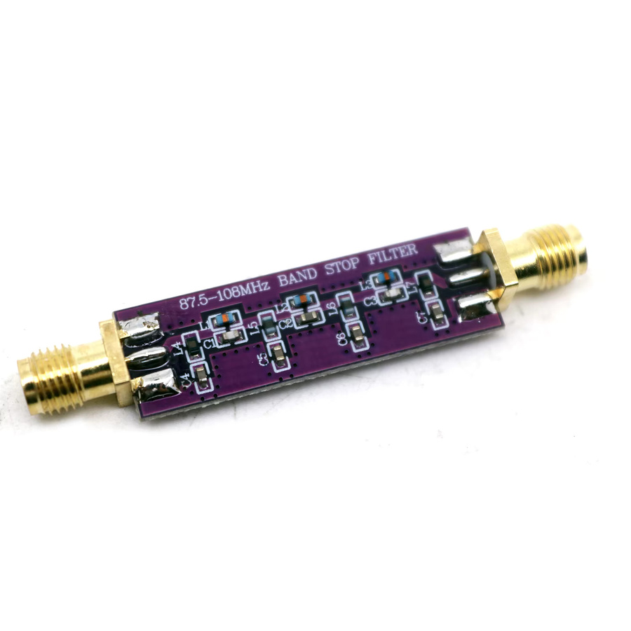 Dykbcells Bandstop-Filter 87,5–108 MHz für FM-Interferenzschutz, passiver Notch-Filter für RF-Amateurfunk-Verstärker, SDR und Kurzwelle, Farbe: Silber - Bild 2
