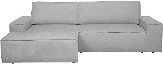Vente-unique Schlafsofa Amelia in Grau mit L-Form und Strukturstoff, Breite: 267 cm - Bild 1