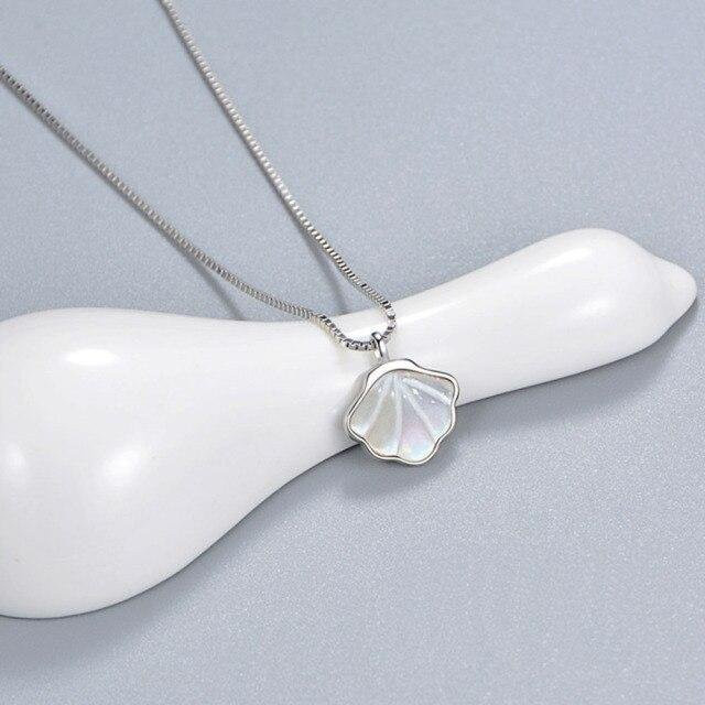 YIRAN Jewelry Halskette, Muschel Anhänger, Silber, Perle, Damen, gray - Bild 1