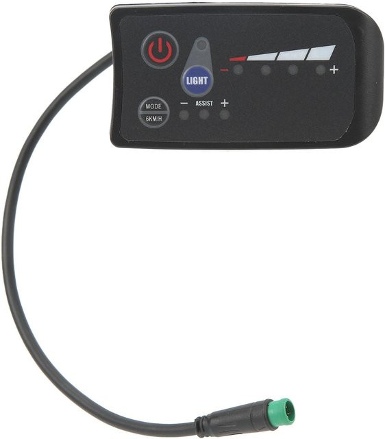 Shoemst Elektrofahrrad Leistungsanzeige mit LED-Anzeigefeld und wasserdichtem ABS-Gehäuse, 5-Pin Schnittstelle, 24V, Schwarz - Bild 1