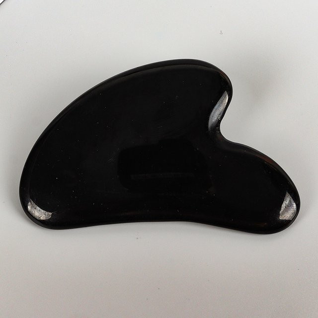 Muyijaderies Gua Sha Gesichtsmassagegerät aus schwarzem Obsidian, Unisex - Bild 1