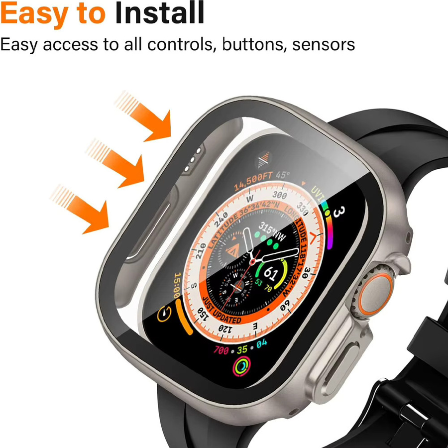 Apple Watch Ultra Hülle, 49 mm, PC, Displayschutzfolie, Starlight - Bild 3