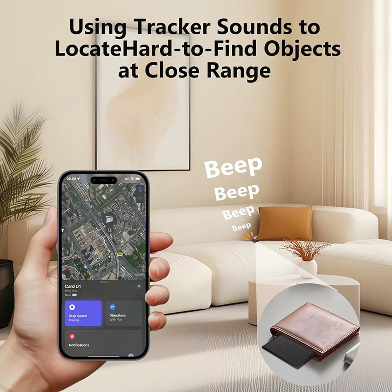 wesolvet Thin Wallet Tracker Card Smart Tag in Weiß mit Bluetooth für Find My (nur iOS) - Bild 2
