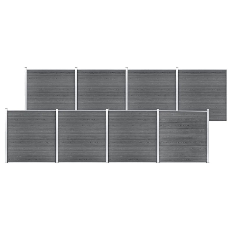 vidaXL Gartenzaun aus WPC und Aluminium in Grau, B/H: 1391 x 186 cm - Bild 2