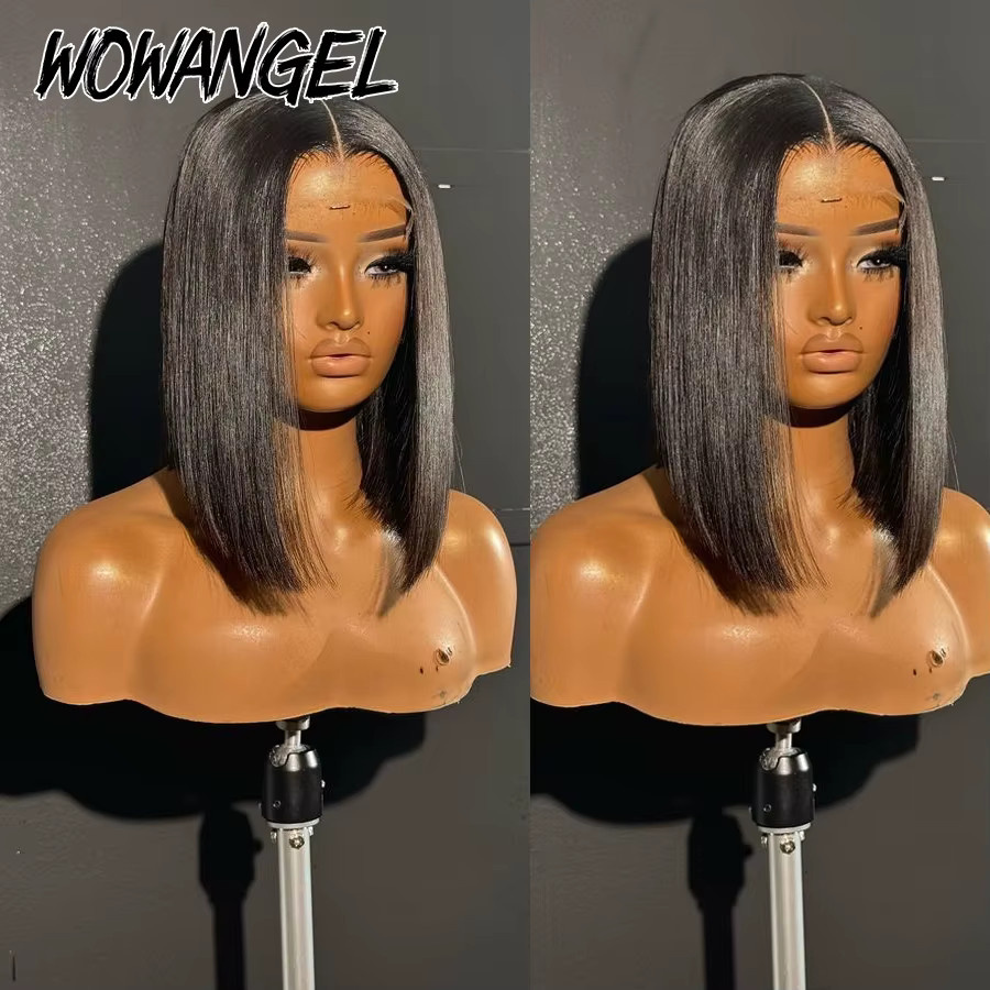 Wow Angel Straight Short Bob HD-Spitzenverschluss-Perücke, Damen - Bild 4