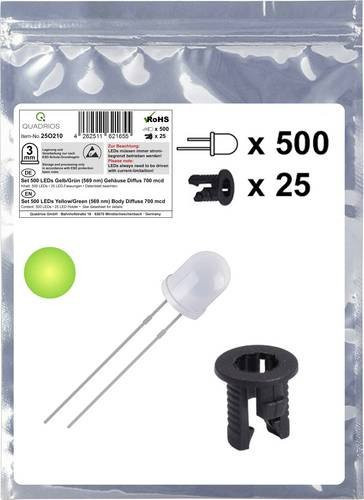 Quadrios 25O210 LED-Sortiment Gelb-Grün Rund 3mm 700 mcd 20mA 2.0V - Bild 1