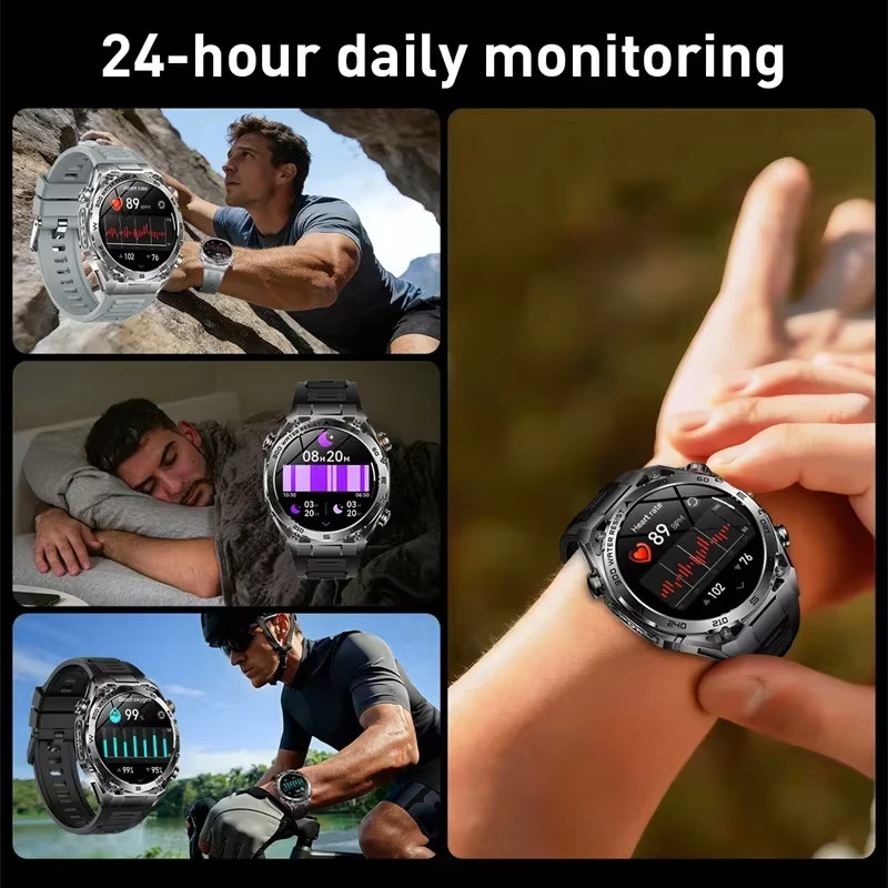 LIGE Smartwatch, Silber, Edelstahl, Silikon, 5 ATM, Herren - Bild 4