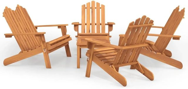 vidaXL 5-tlg. Garten-Lounge-Set Adirondack aus Akazien-Massivholz in Braun - Bild 1