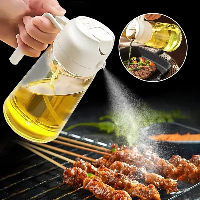 Amagi Glas Öl Spray Flasche in Transparent, Dual-Use Küchenutensil zum Sprühen und Gießen - Bild 2