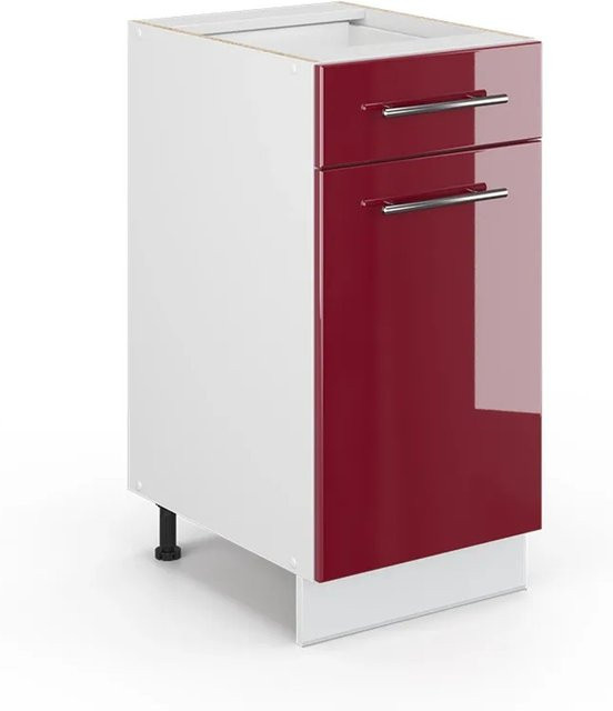 Vicco Küchenunterschrank Fame-Line Bordeaux Hochglanz/Weiß Breite: 40 cm - Bild 1